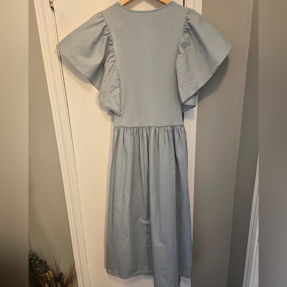 Zara Ruffled Dress Light Green Size Small - Picture 14 of 16